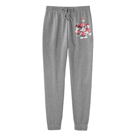 Adult Disney Mickey Mouse Graphic Jogger Pants - Charcoal Gray XS - Picture 2 of 3